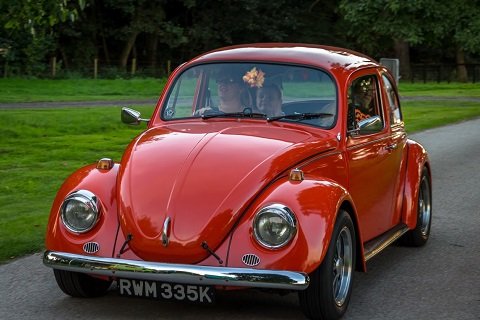 red vw beetle